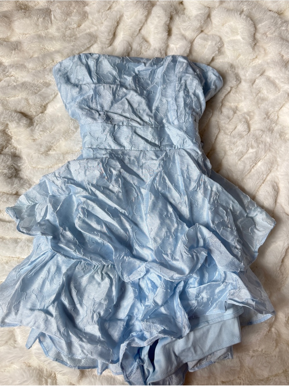 Windsor Light Blue Strapless Mini Dress